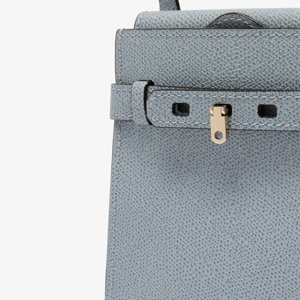 Brera B-Tracollina Slim Crossbody Micro Bag - Niagara Blue - Vitello VS - Valextra - 5