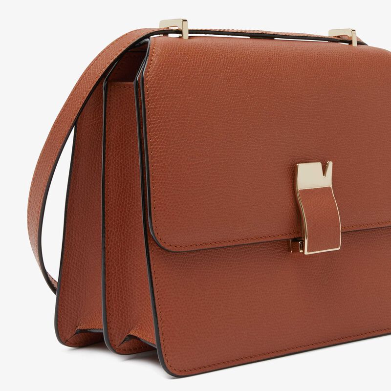Nolo Crossbody Medium Bag - Gold Brown - Vitello VS - Valextra - 3