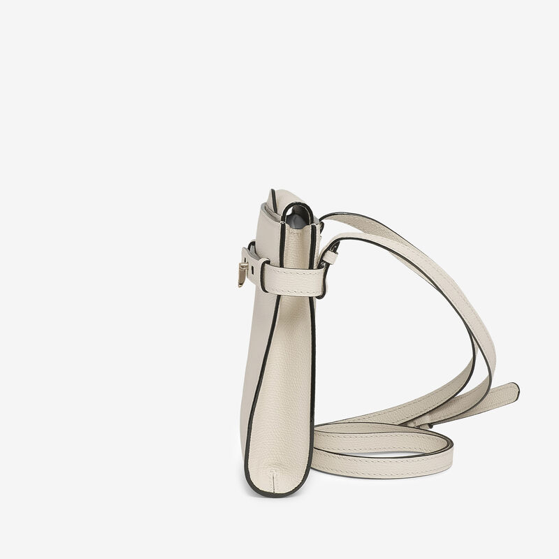 Brera B-Tracollina slim Crossbody micro bag - Pergamena White - Millepunte calf leather - Valextra - 3