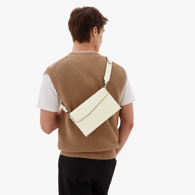 Pocket Crossbody Bag - Pergamena White - Millepunte calf leather - Valextra - 2