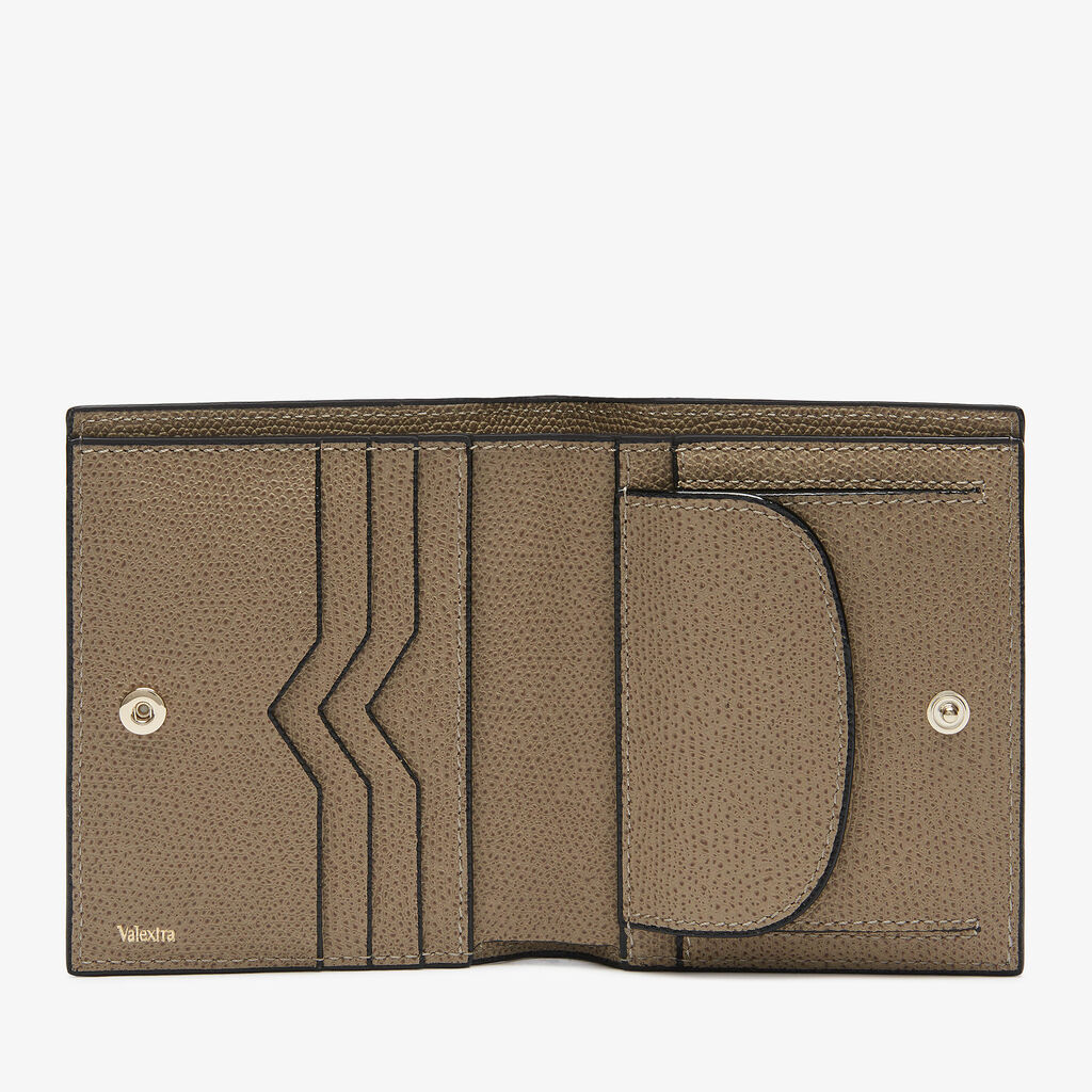 Compact Wallet 3 CC with Coin Purse - Oyster Brown - Vitello VS - Valextra - 4