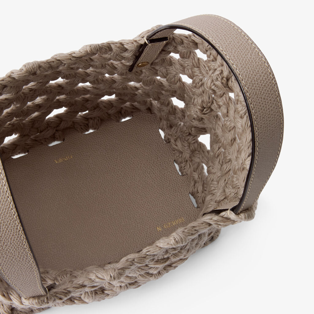 Soft Sportami Via Bucket Micro Bag - Nude Pink - Tessuto Intrecciato/Vitello VS - Valextra - 3