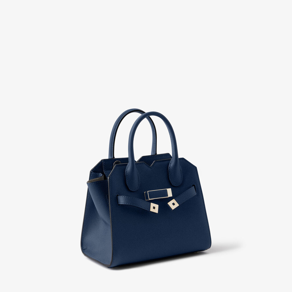 Milano Crossbody Micro Bag - Sapphire Blue - Millepunte Soft calf leather - Valextra - 5