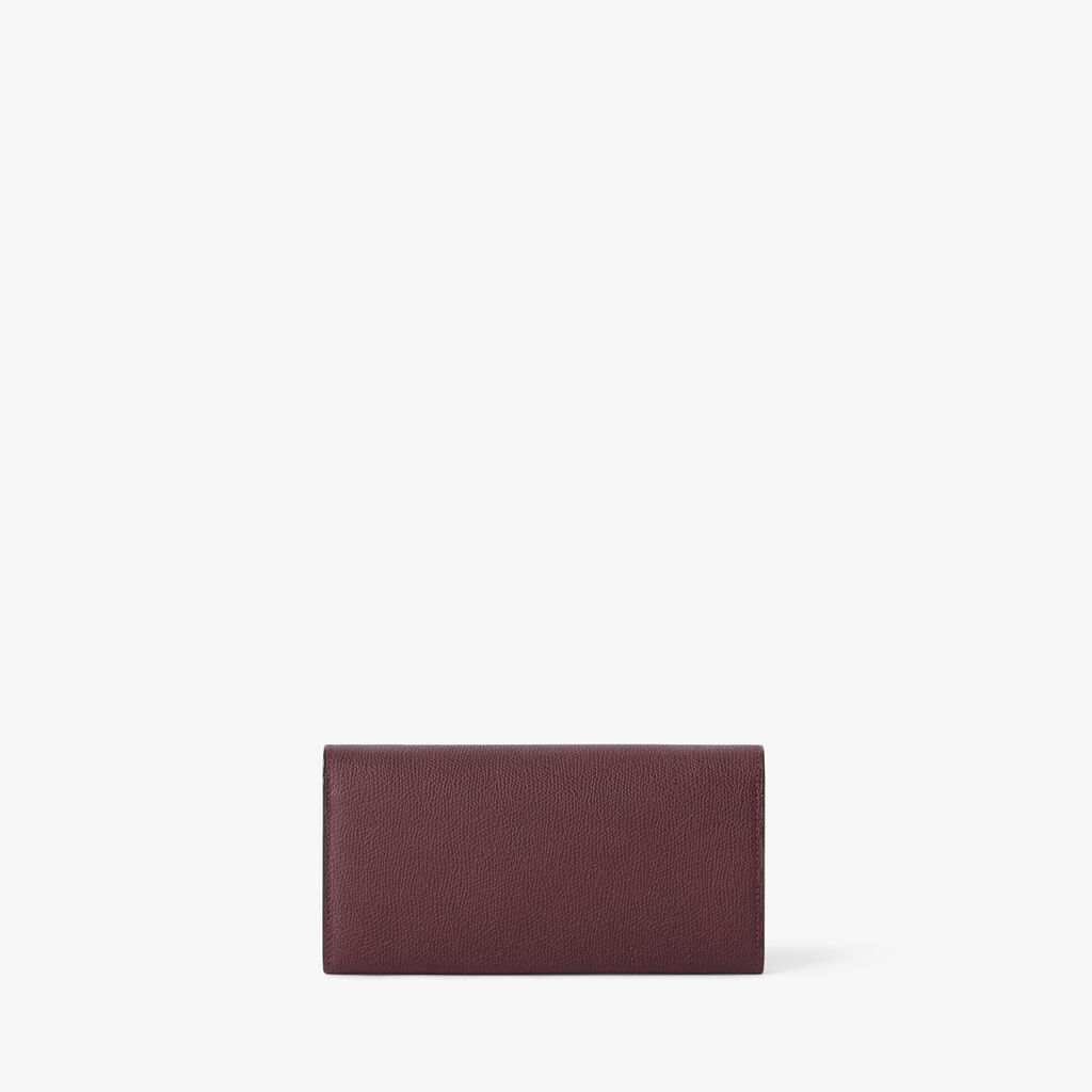 Iside Continental Purse with Chain - Claret Red - Millepunte calf leather - Valextra - 5
