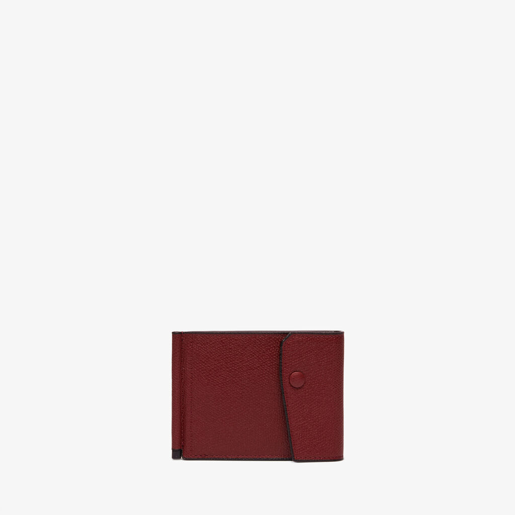 Grip 6cc wallet with botton - Marasca Red - Vitello VS - Valextra - 1