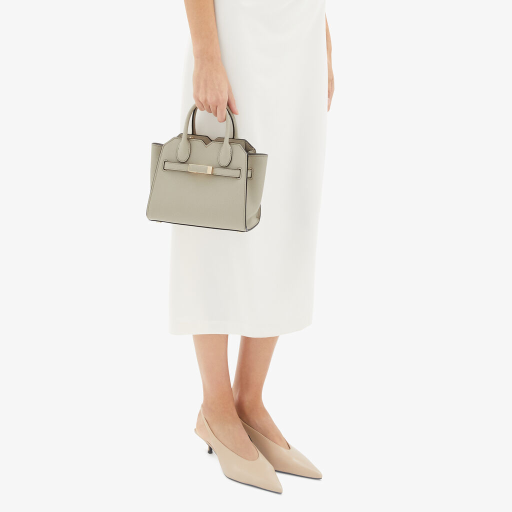 Milano Crossbody Micro Bag - Linen Grey - Vitello Millepunte Soft - Valextra - 2