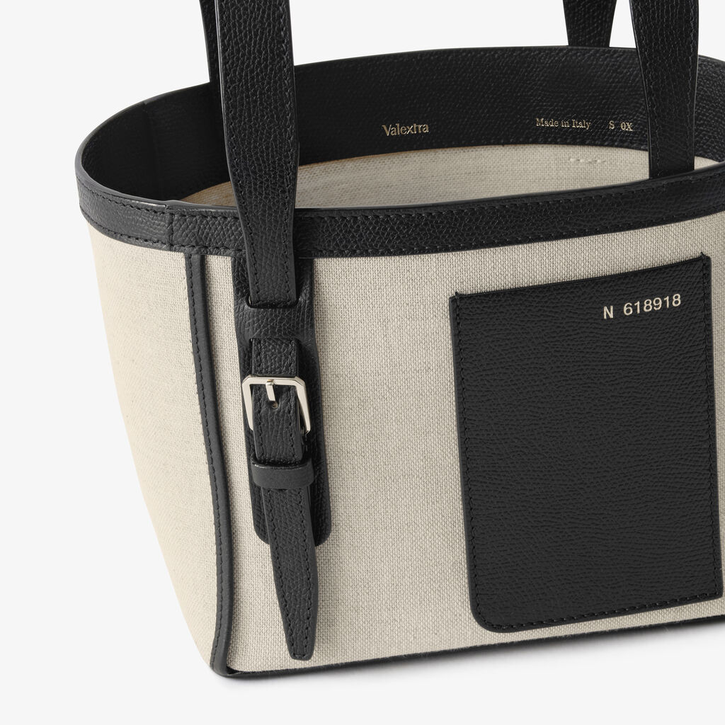 Soft Canvas Bucket Micro Bag -  - Tessuto Canvas/VS - Valextra - 3