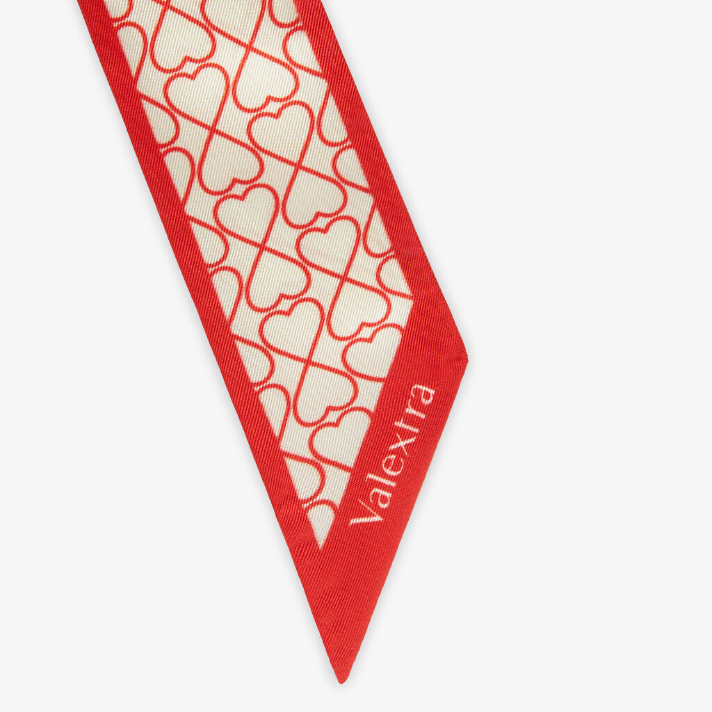 Love Silk Band - Pergamena White/Crimson Red - Seta - Valextra - 2