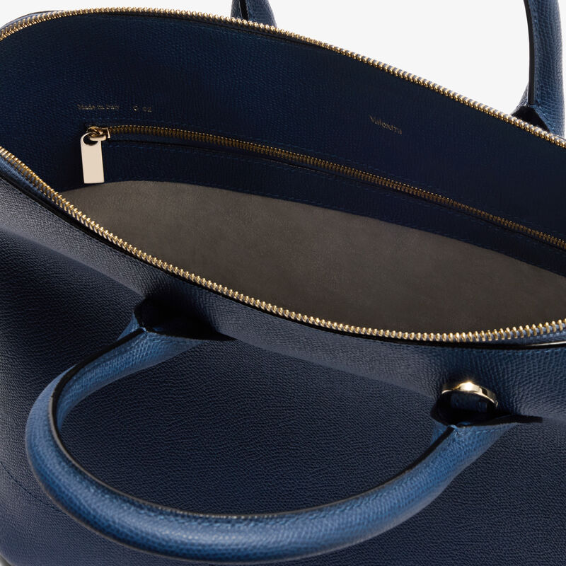 MyLogo Bowling Medium Bag - Sapphire Blue - Millepunte calf leather - Valextra - 3