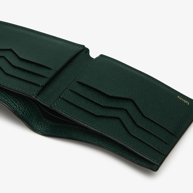 Bifold wallet 6 cc - Valextra Green - Millepunte calf leather - Valextra - 2