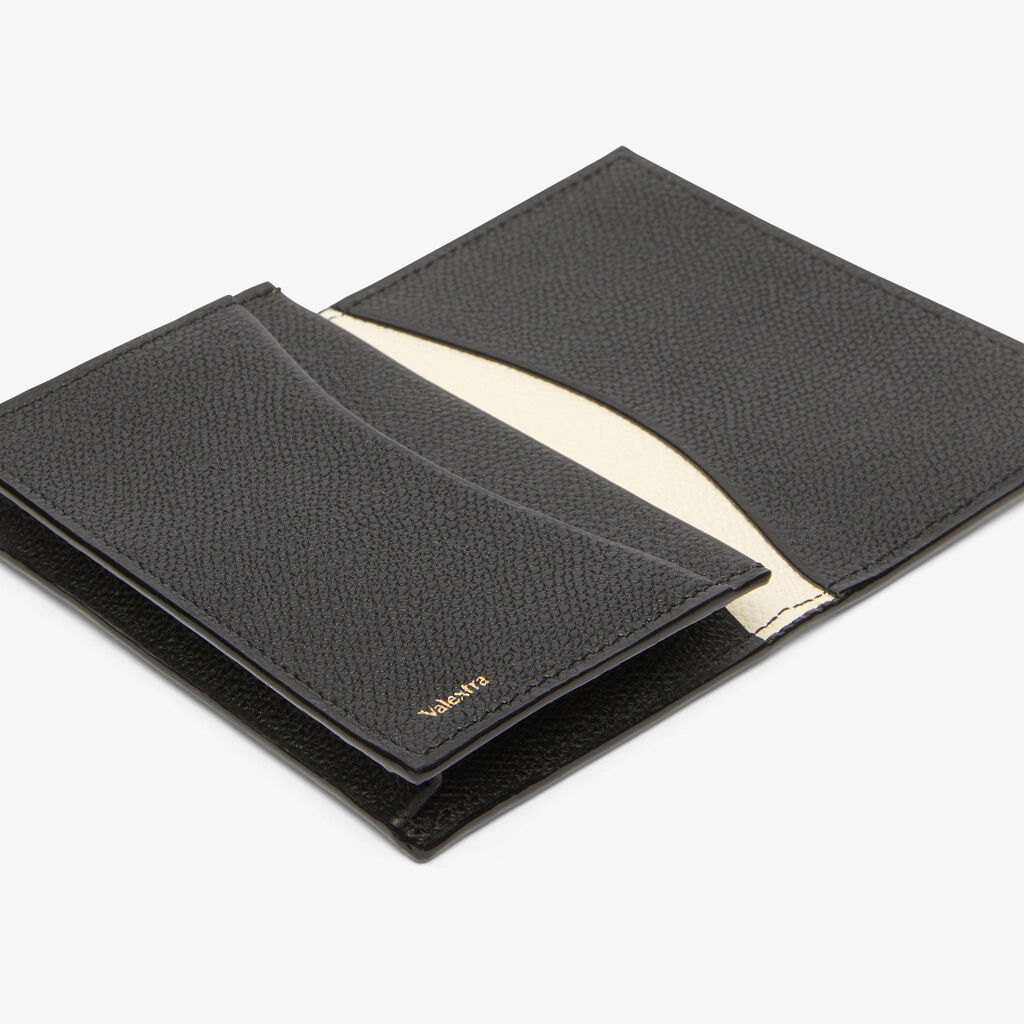 Card Case Onda - Pergamena White/Black - Vitello VS - Valextra - 2
