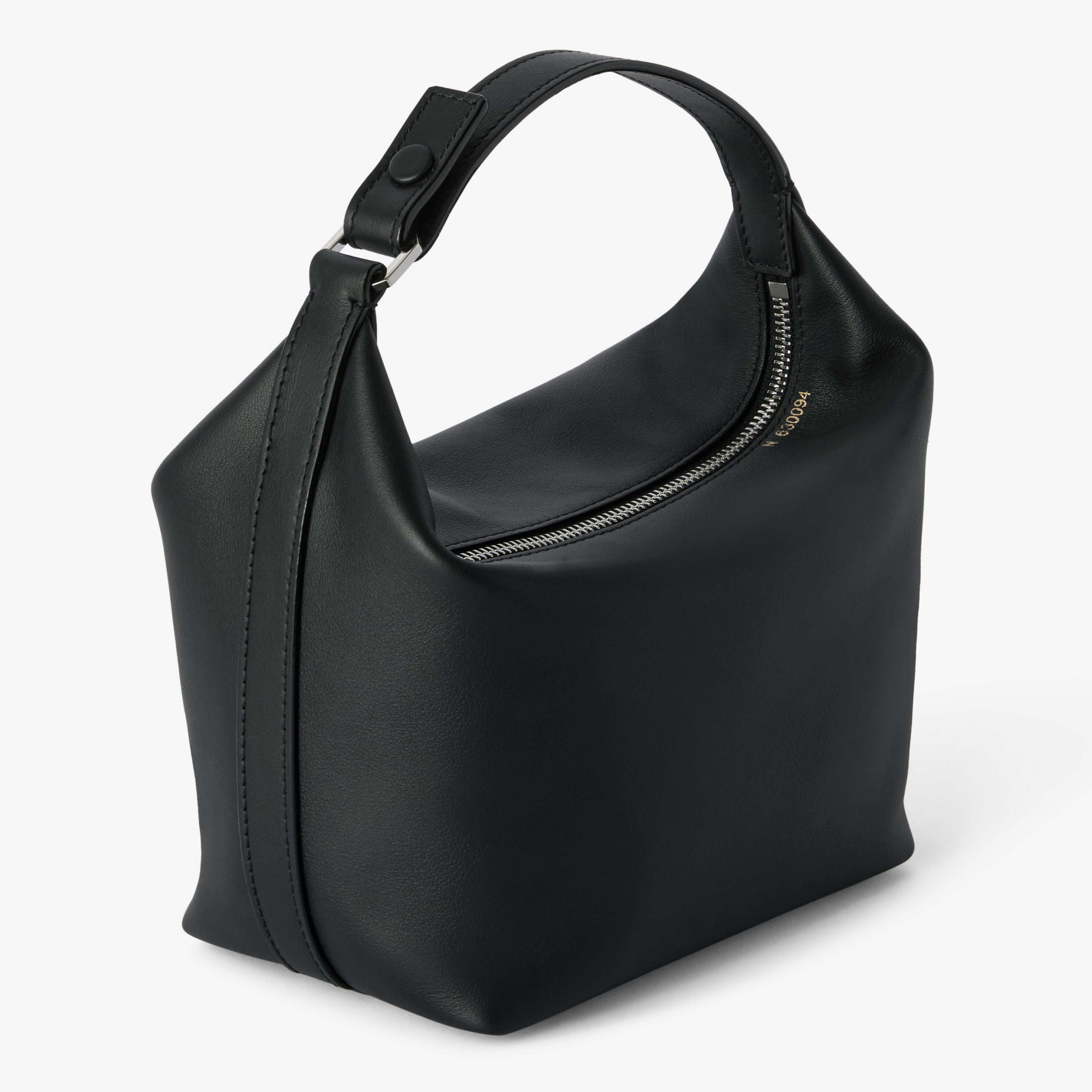 Black Grained Leather Luxury Top Handle Mini Bag | Valextra
