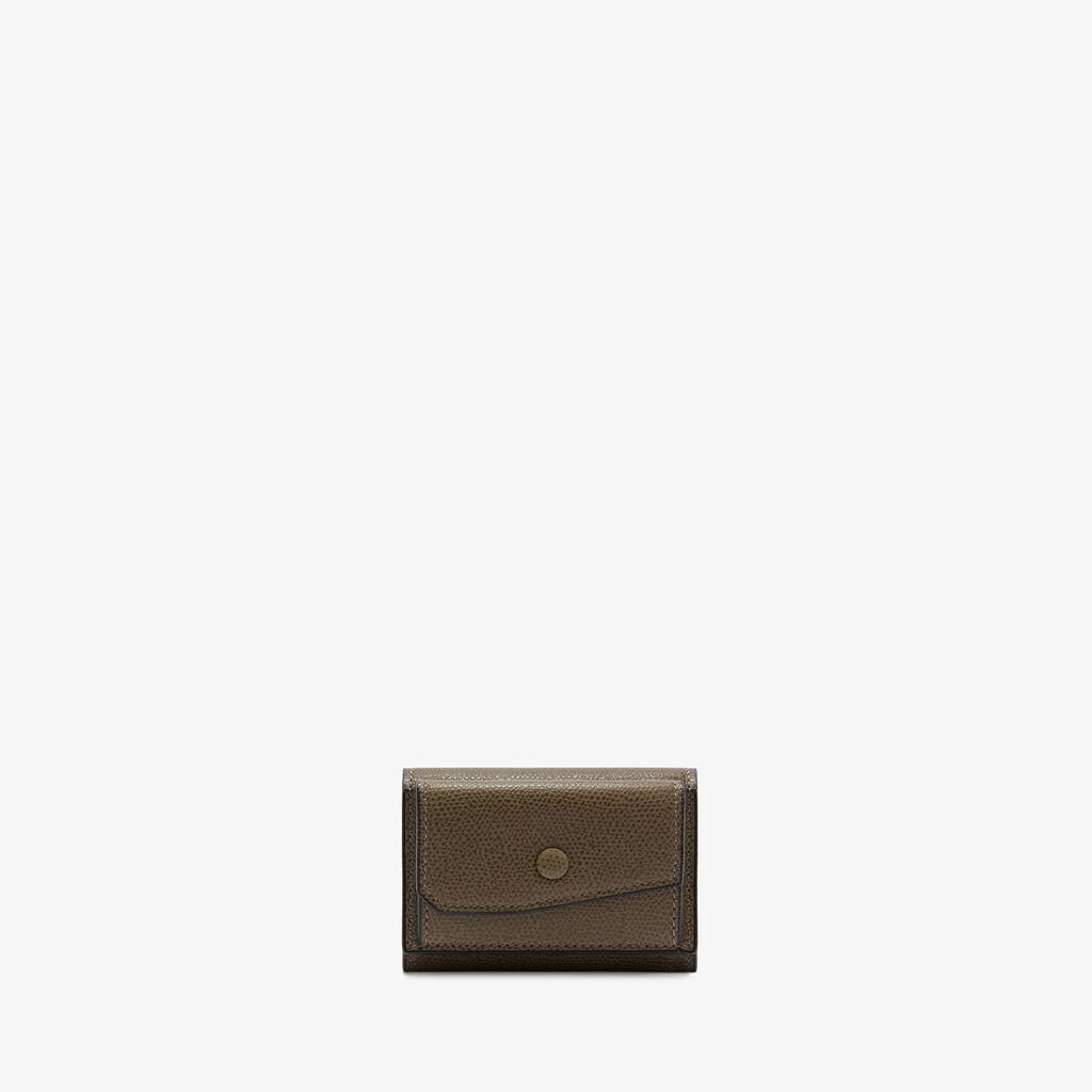 Small Wallet With Coin Holder - Brown Clay - Millepunte calf leather - Valextra - 1