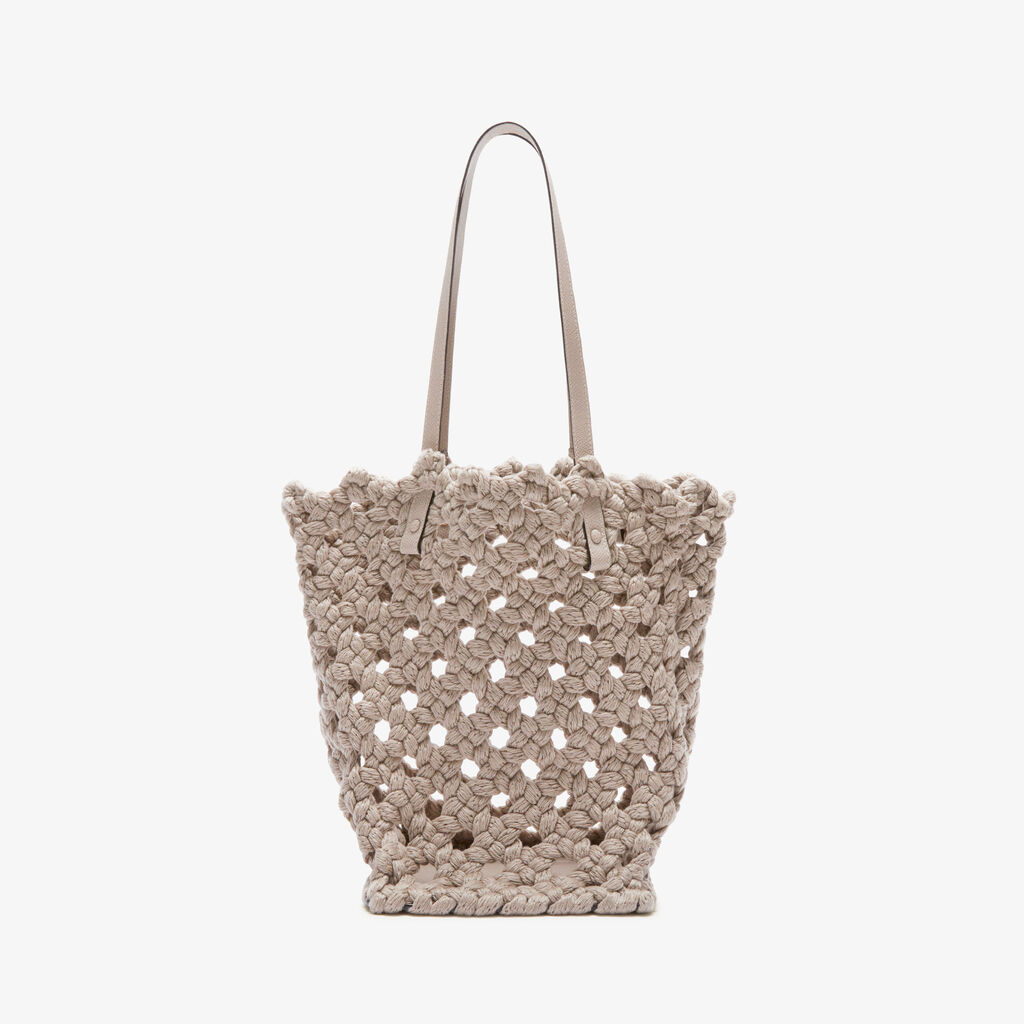 Sportami Via Shopping Bag - Nude Pink - Tessuto Intrecciato/Vitello VS - Valextra - 8