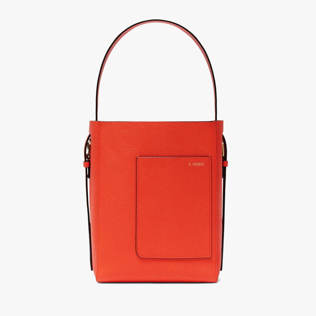 Soft Bucket Mini Bag - Poppy Red - Vitello VS - Valextra - 1