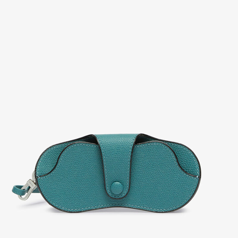 Glasses Case with Lanyard - Bottle Green - Millepunte calf leather - Valextra - 5