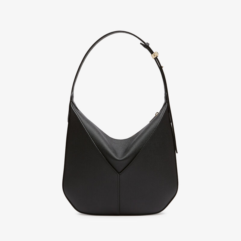 Vivi Hobo Mini Bag - Black - Millepunte Soft calf leather - Valextra - 6