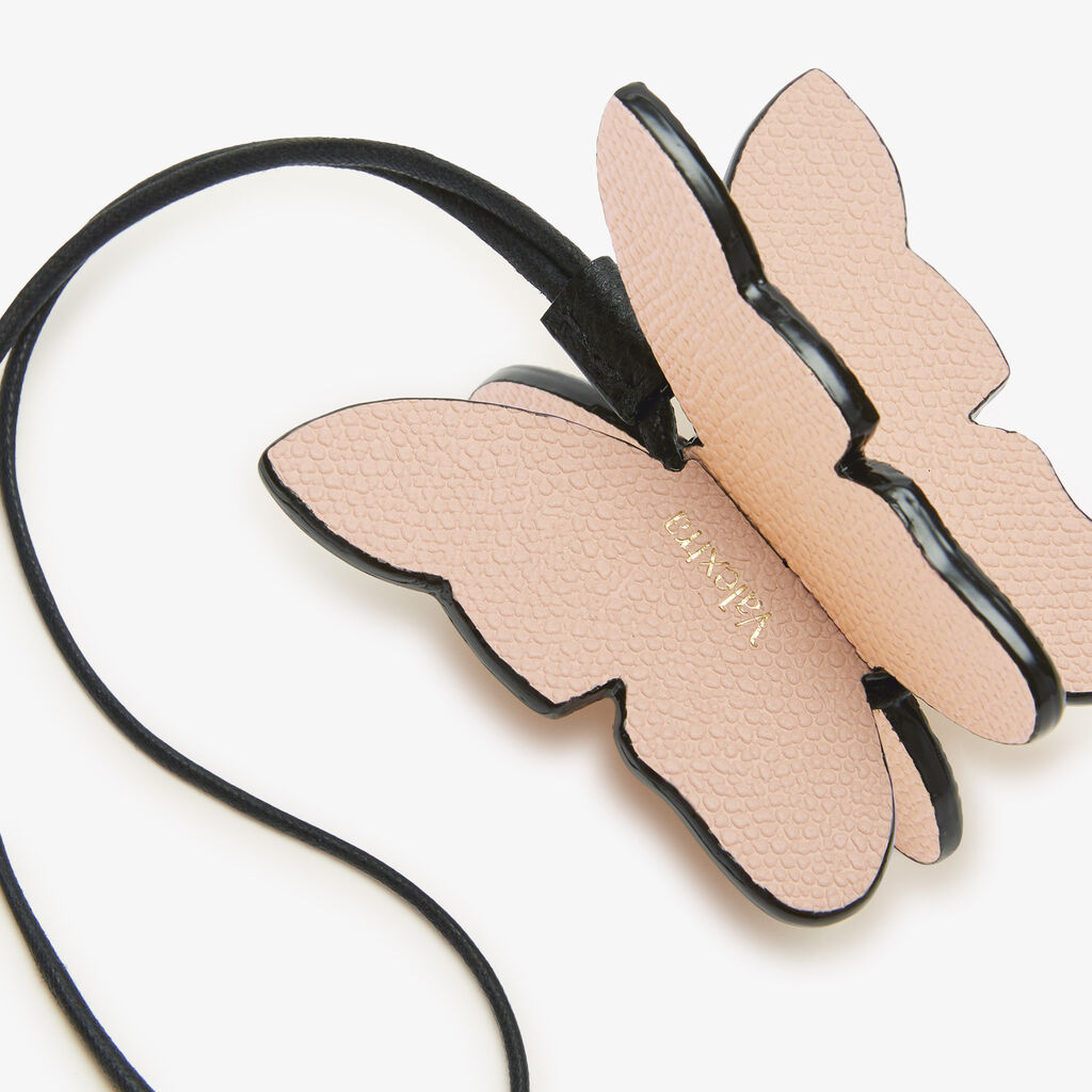 Butterfly Charm - Bonne Mine Pink/Cream Yellow/Black - Vitello VS - Valextra - 3