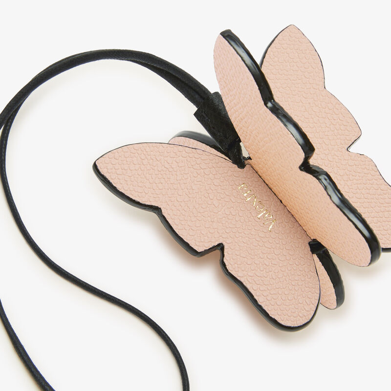 Butterfly Charm - Bonne Mine Pink/Cream Yellow/Black - Millepunte calf leather - Valextra - 3