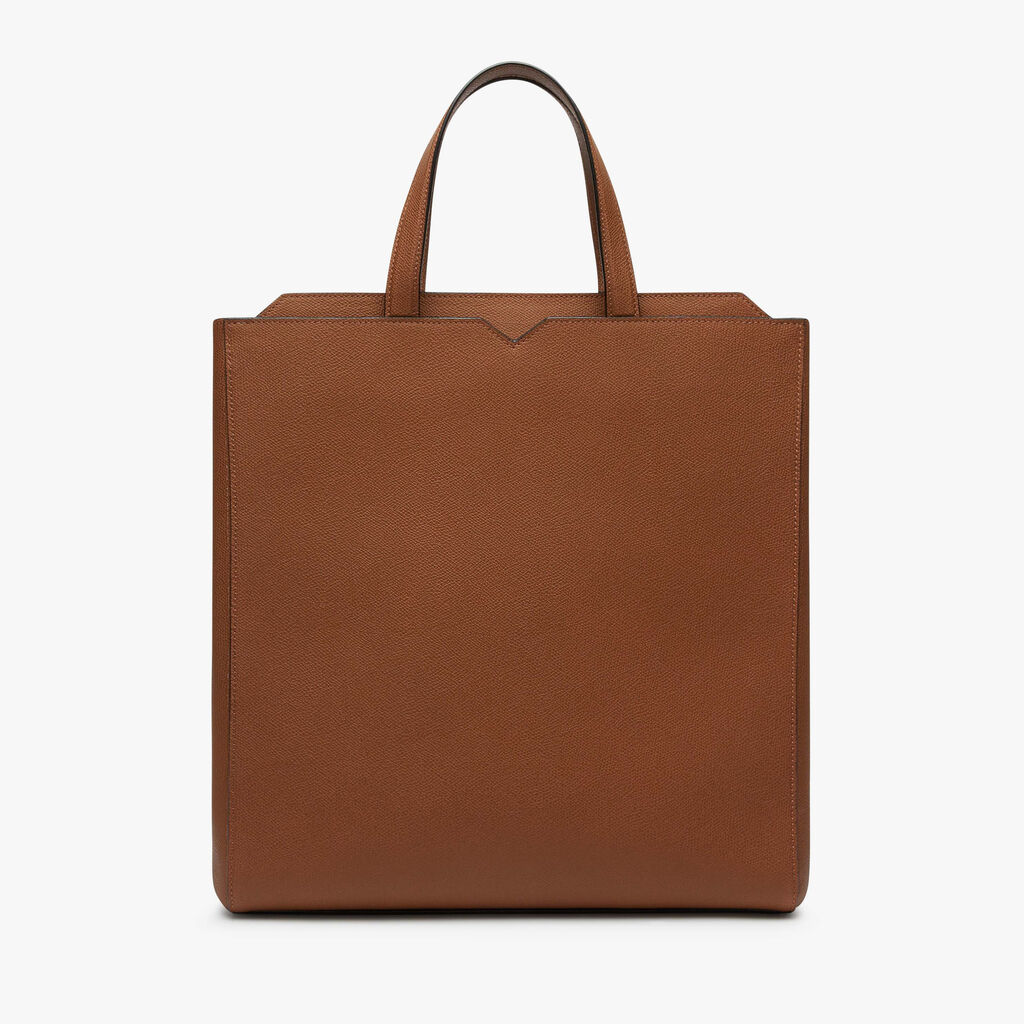 V-line Vertical Shopping bag - Chocoloate Brown - Vitello VS - Valextra - 5