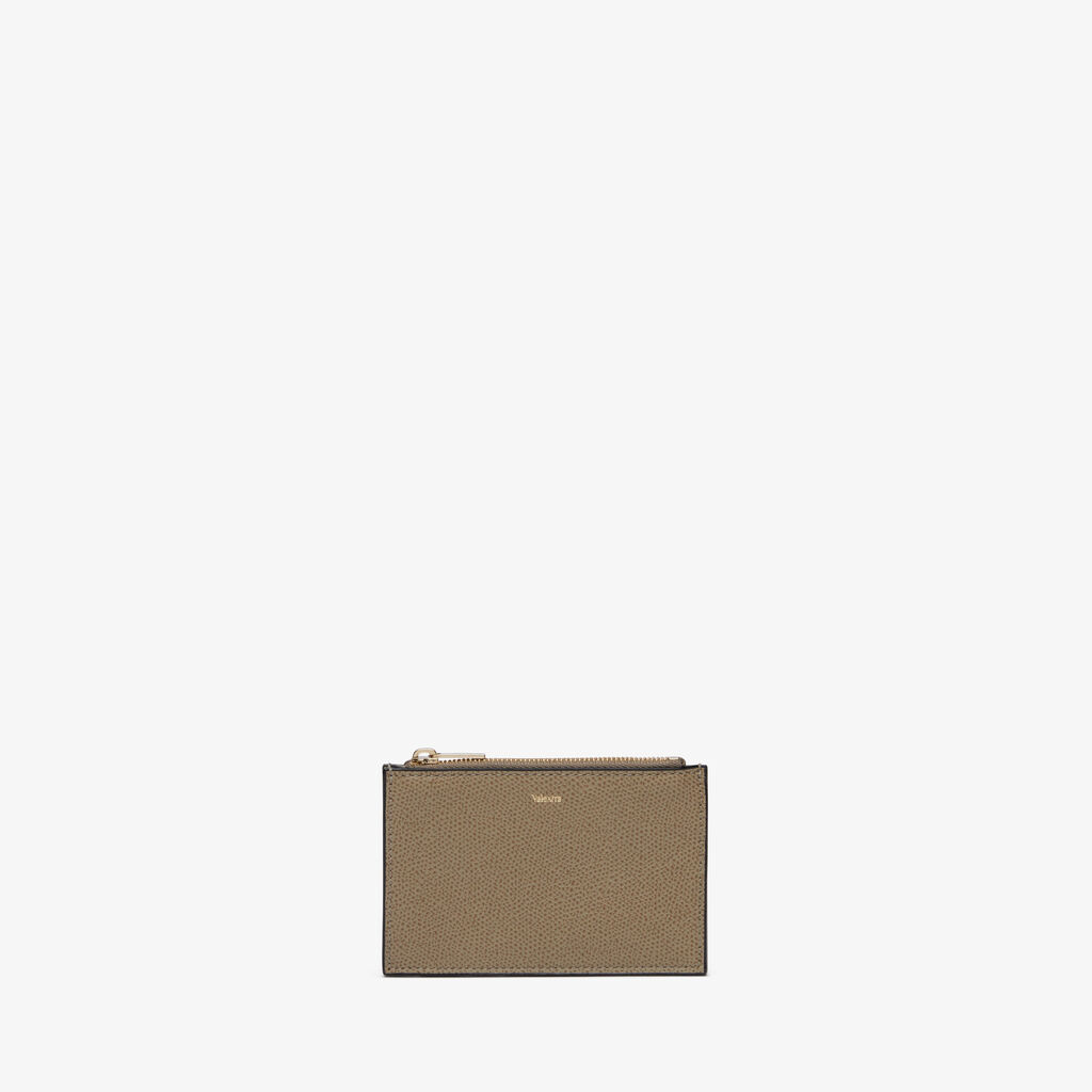 Card Holder 3CC with Zip - Oyster Brown - Vitello VS - Valextra - 4
