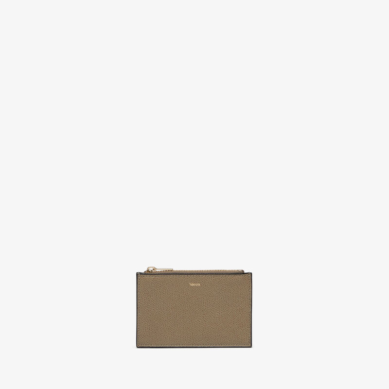 Card Holder 3CC with Zip - Oyster Brown - Millepunte calf leather - Valextra - 4