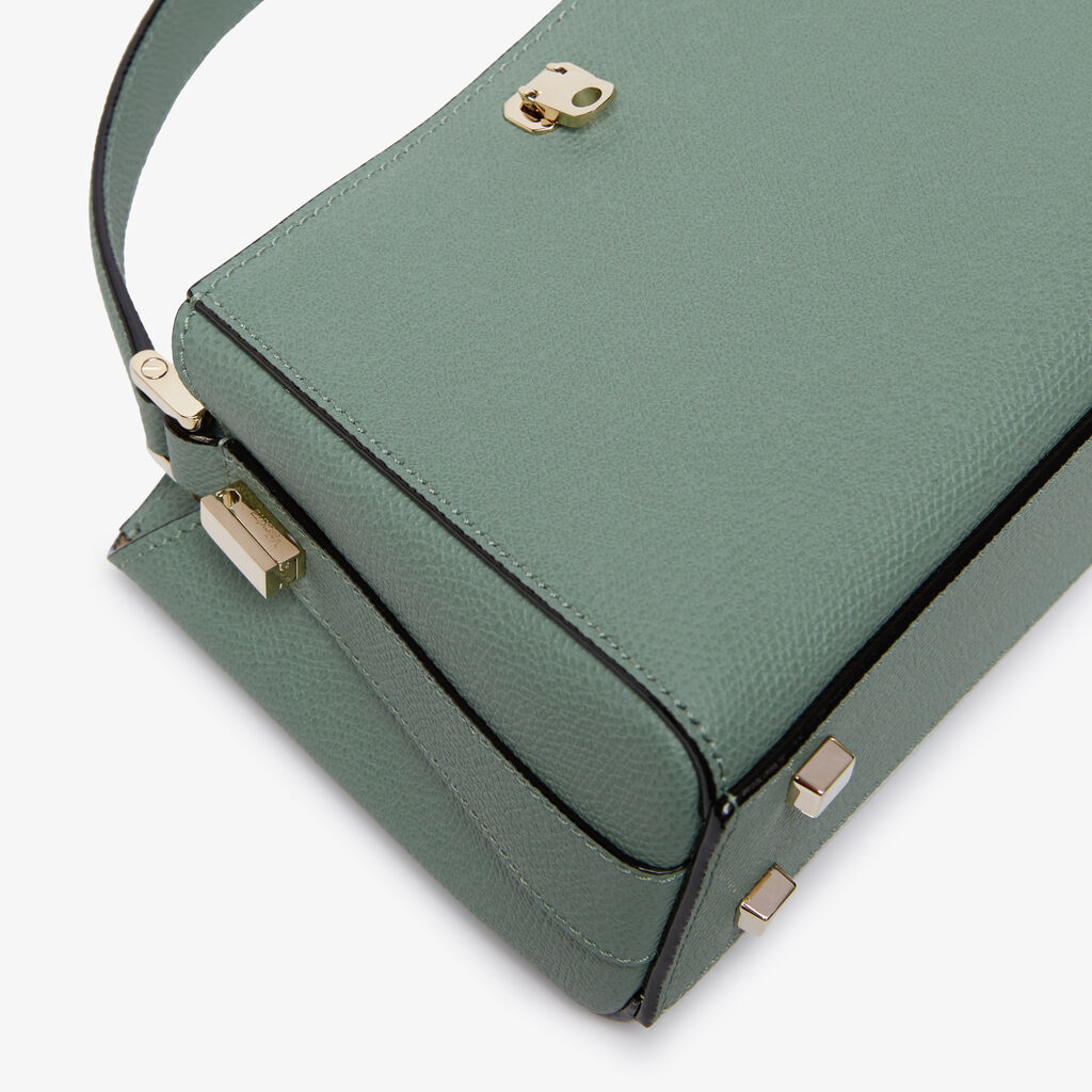 Brera Crossbody Micro Bag - Eucalyptus Green - Vitello VS - Valextra - 5