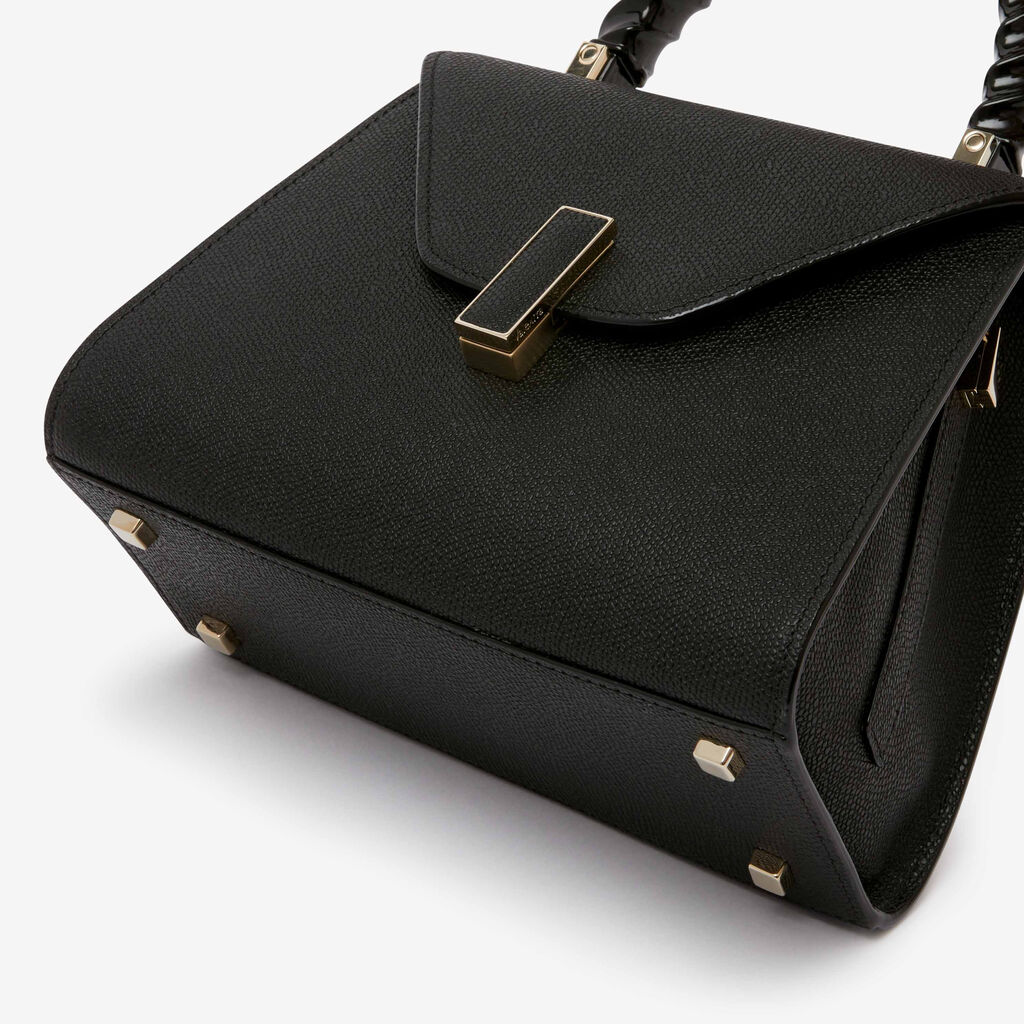 Iside Twirl Top Handle Mini Bag - Black - Vitello VS - Valextra - 5