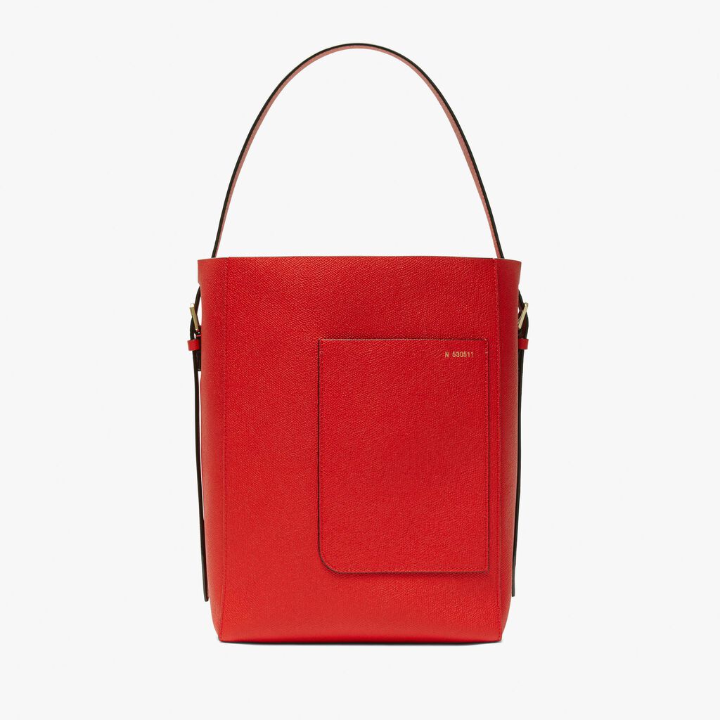 Soft Bucket Medium Bag - Love Red - Vitello VS - Valextra - 1