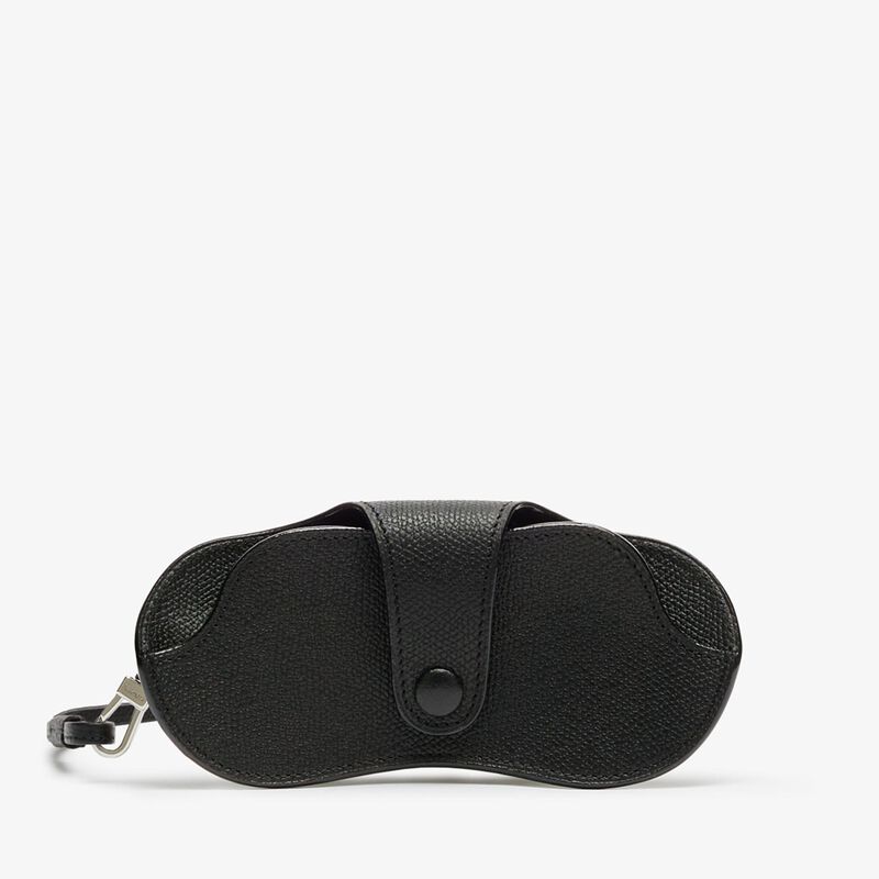 Glasses case with lanyard - Black - Millepunte calf leather - Valextra - 6
