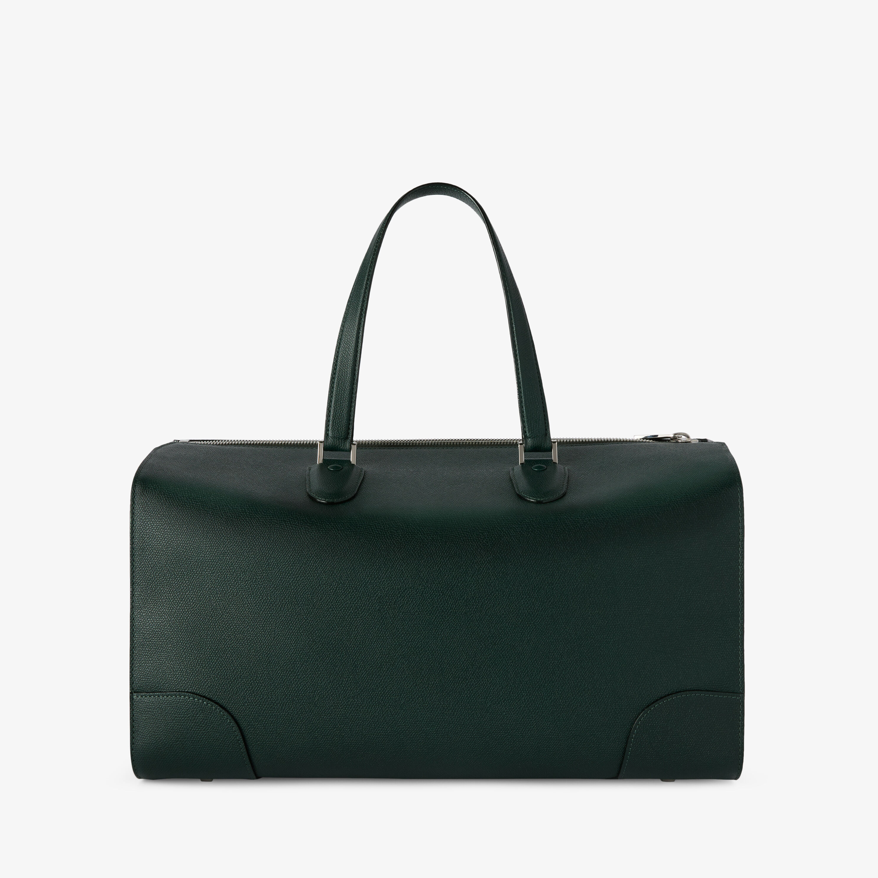 Green Luxury Grained Leather Boston Travel Bag | Valextra Babila
