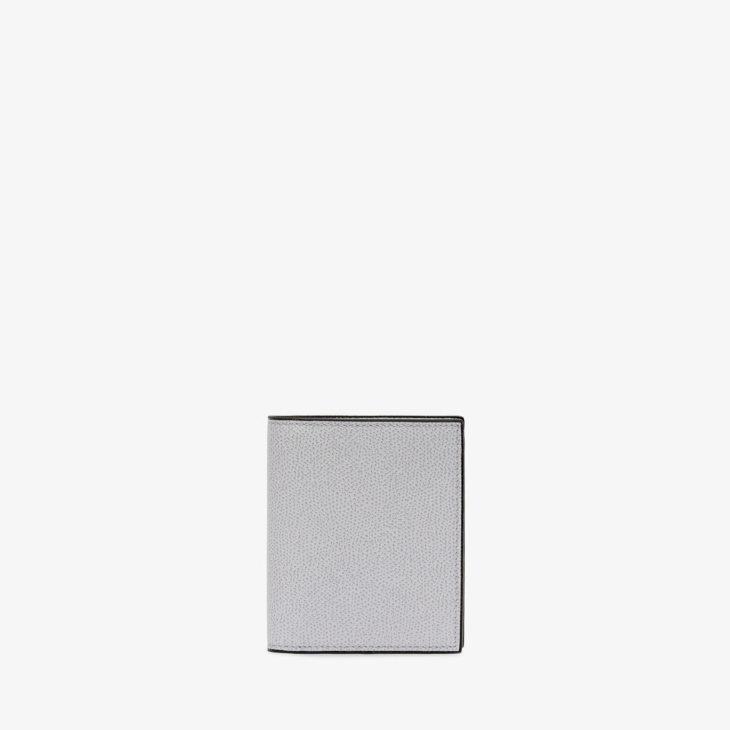 Compact Wallet 3 CC with Coin Purse - Stone Grey - Millepunte calf leather - Valextra - 1