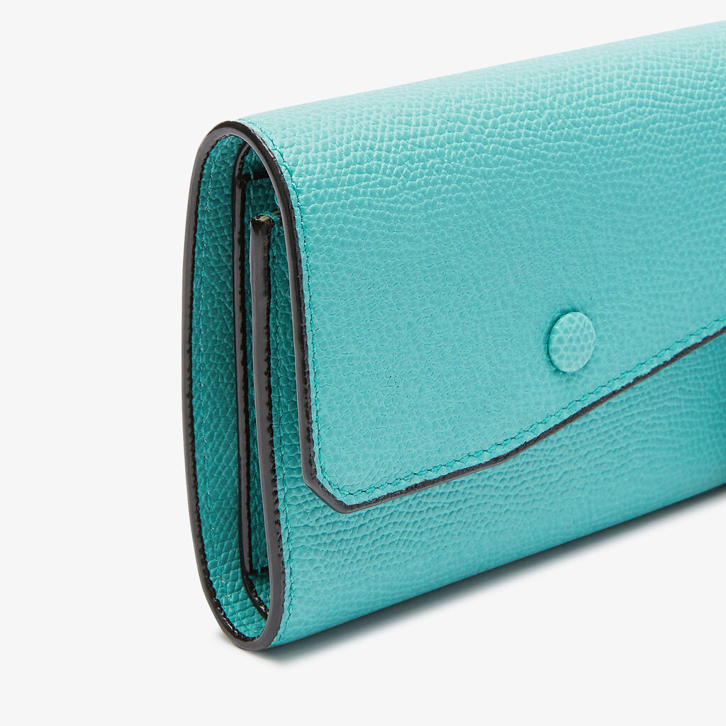 Pocket Purse 6CC - Ocean Blue - Vitello VS - Valextra - 3