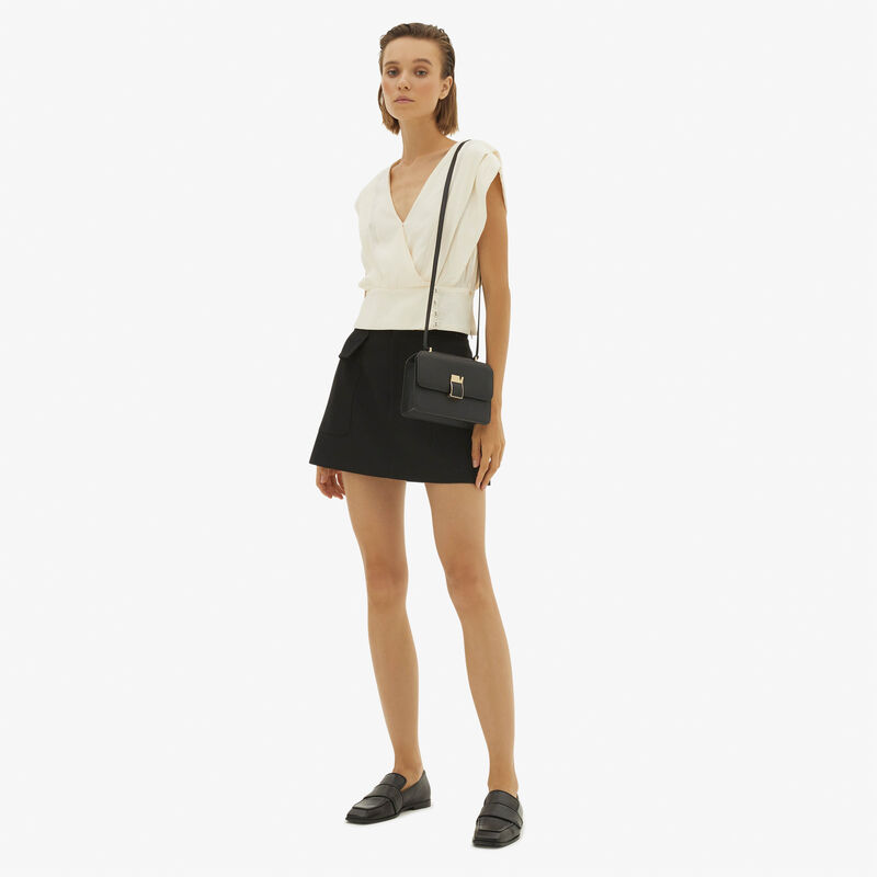 Nolo crossbody Mini bag - Black - Vitello VS - Valextra - 2