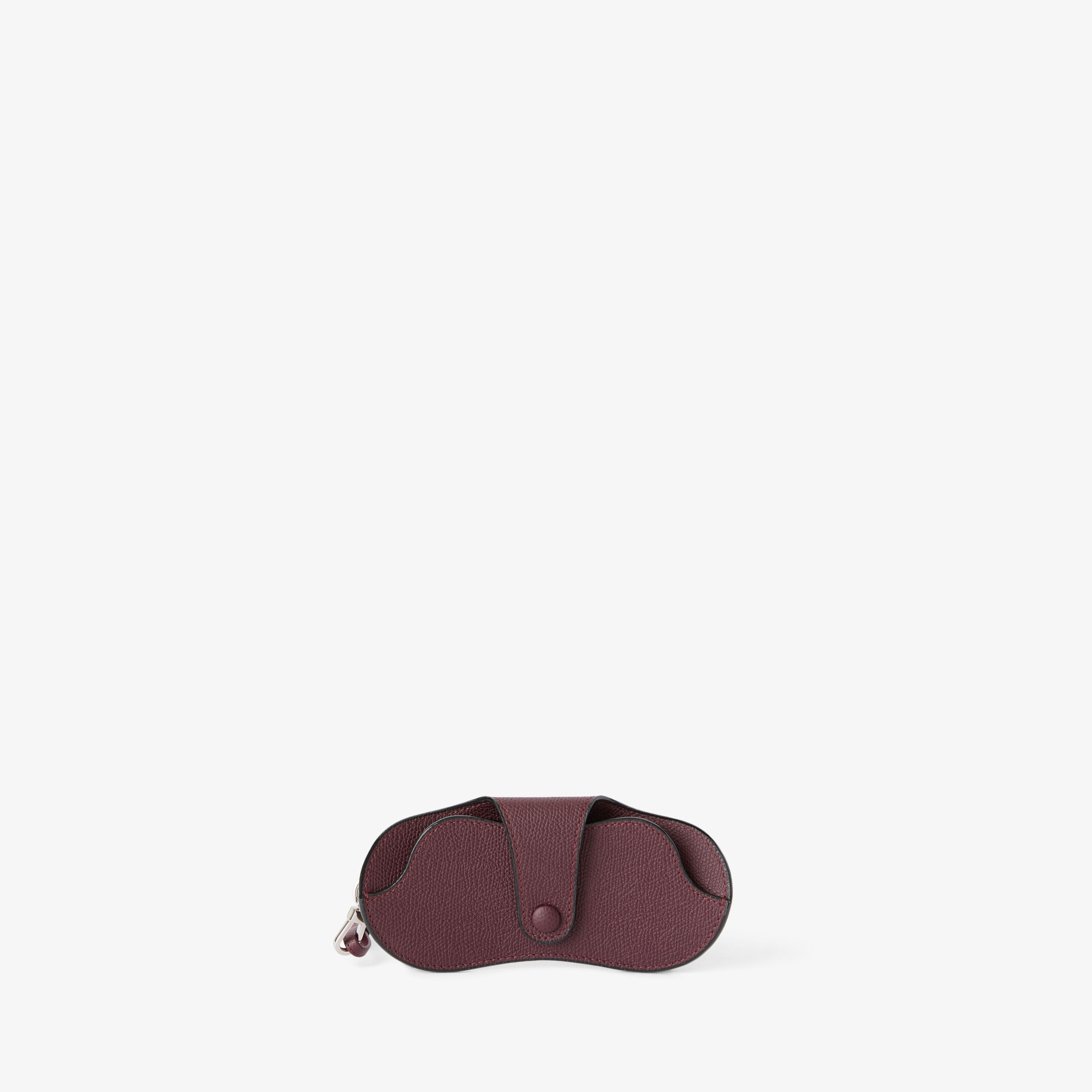 Red Grained Leather Luxury Glasses Case with Lanyard | Valextra