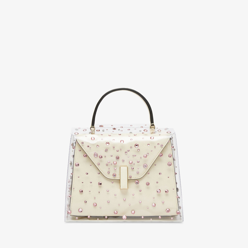 Iside Mini Rhinestone raincoat - Transparent/Peony pink - Ecoline Sheer con Strass Preciosa - Valextra - 2