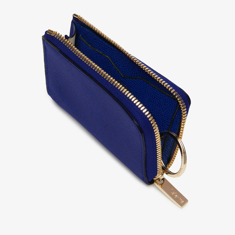Key Holder Zip Around - Royal Blue - Millepunte calf leather - Valextra - 2
