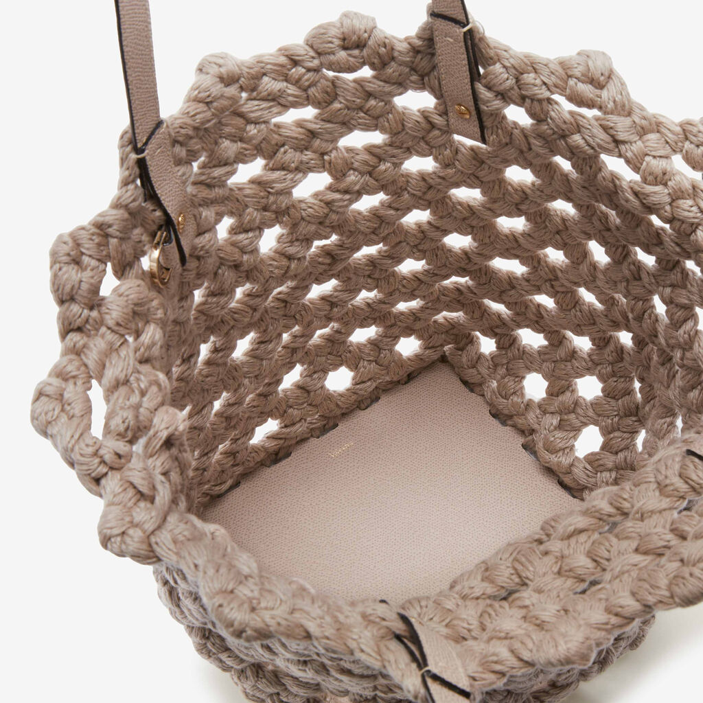 Sportami Via Shopping Bag - Nude Pink - Tessuto Intrecciato/Vitello VS - Valextra - 5
