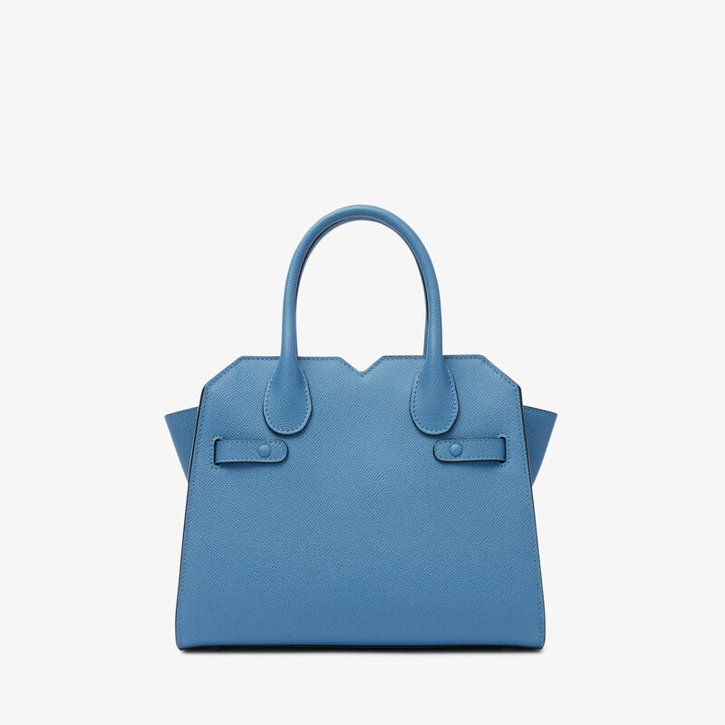 Milano Two Handles Mini Bag - Nebula Blue - Millepunte Soft calf leather - Valextra - 7