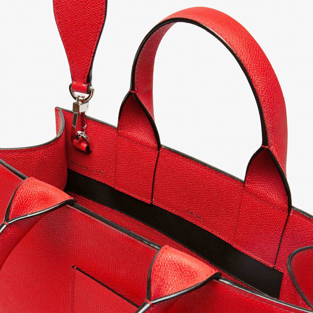 Boxy top handle mini bag - Love Red - Vitello VS - Valextra - 4