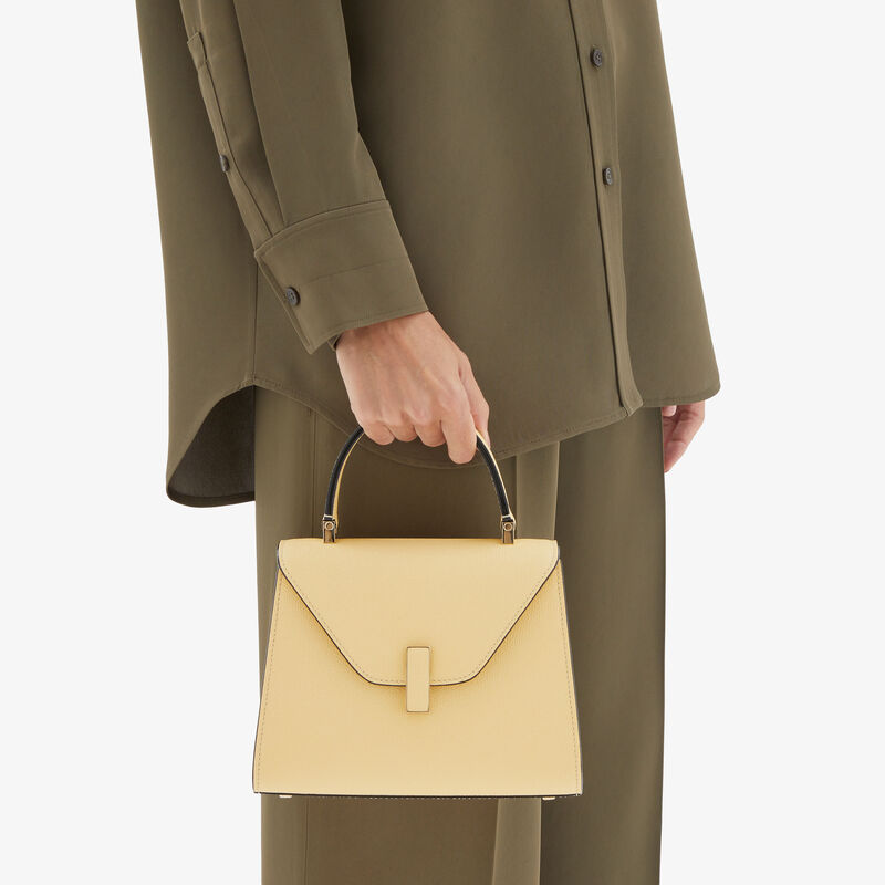 Iside Top handle mini bag - Cream Yellow - Millepunte calf leather - Valextra - 2