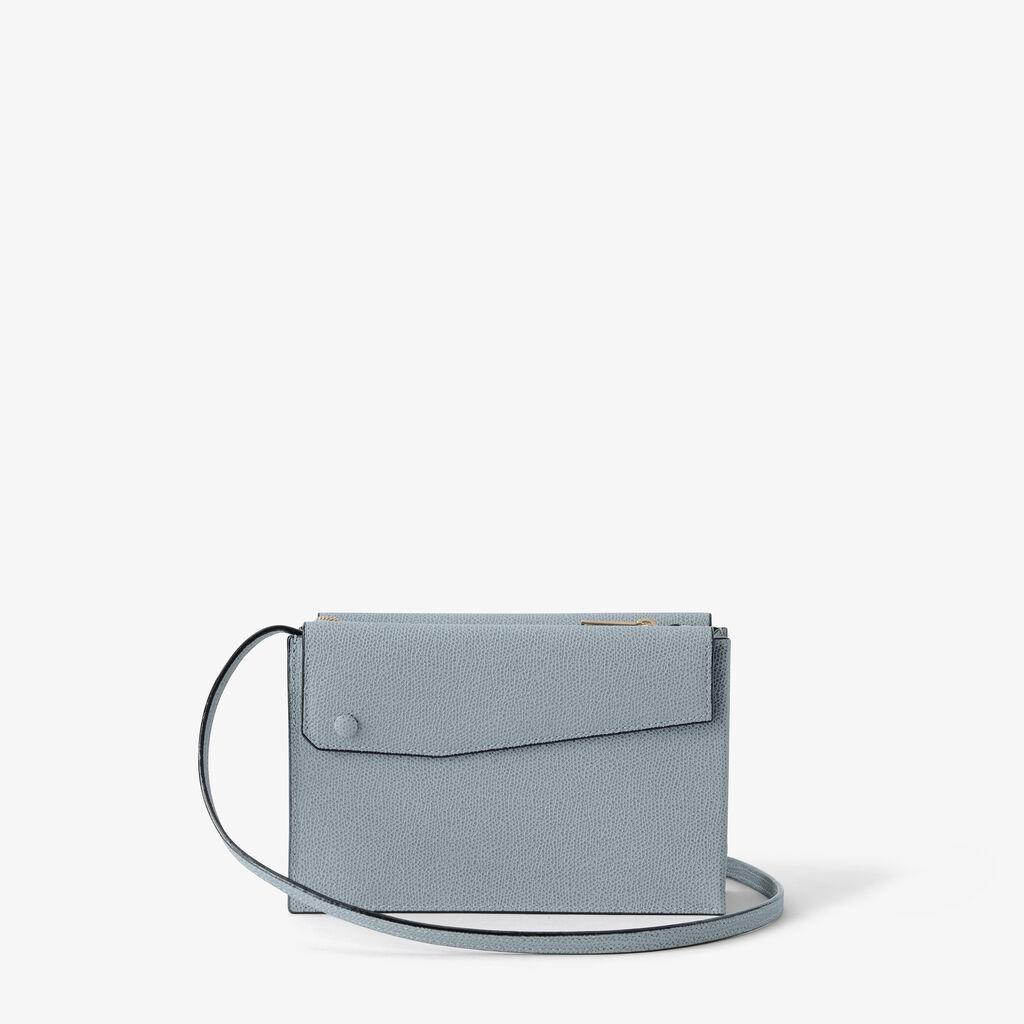 Pocket Slim Crossbody Bag - Niagara Blue - Vitello VS - Valextra - 5