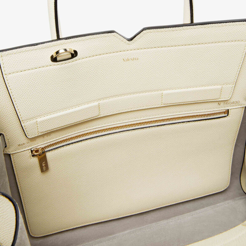 Milano Two Handles Medium Bag - Pergamena White - Millepunte Soft calf leather - Valextra - 4