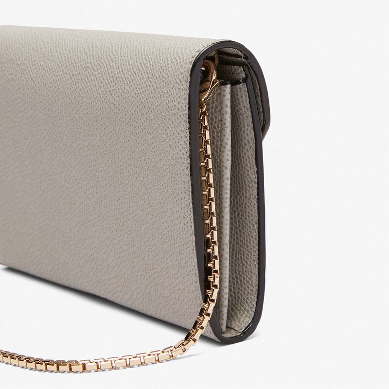 Iside continental purse with chain - Ash Grey - Millepunte calf leather - Valextra - 5
