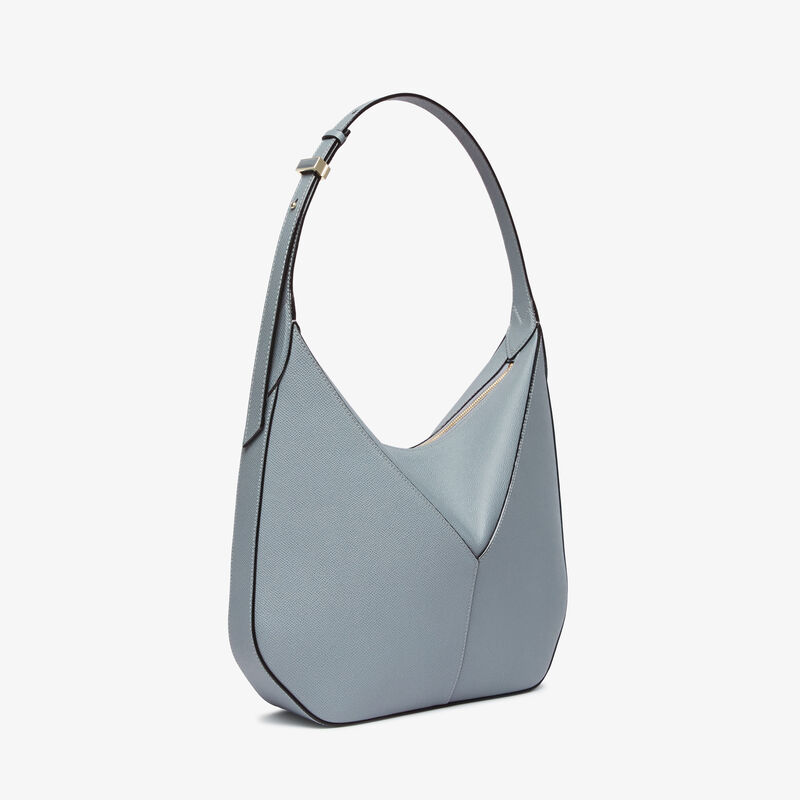 Vivi Hobo Mini Bag - Niagara Blue - Millepunte Soft calf leather - Valextra - 4