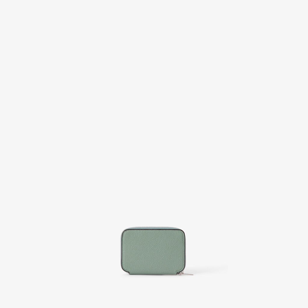 Card Holder Zip Around - Eucalyptus Green - Vitello VS - Valextra - 1