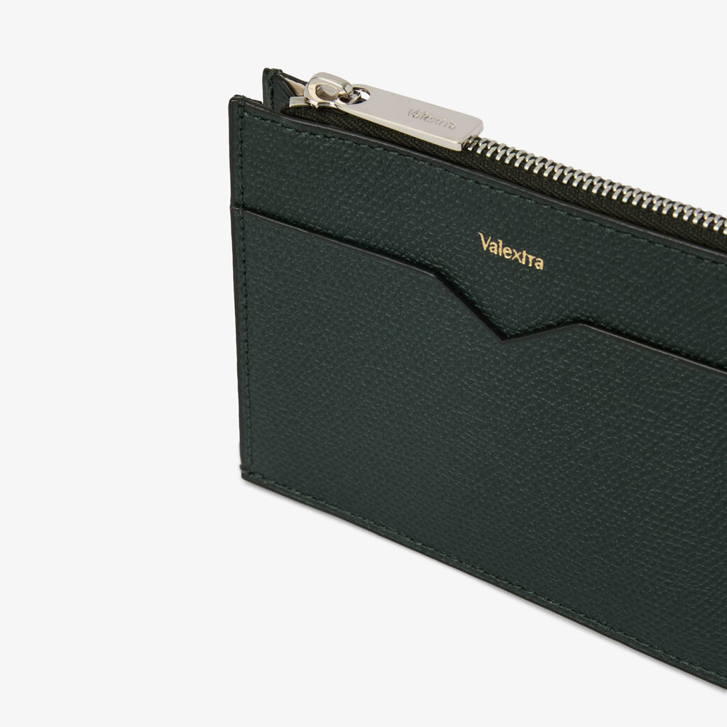 Card Holder 8CC with Zip - Valextra Green - Vitello VS - Valextra - 2