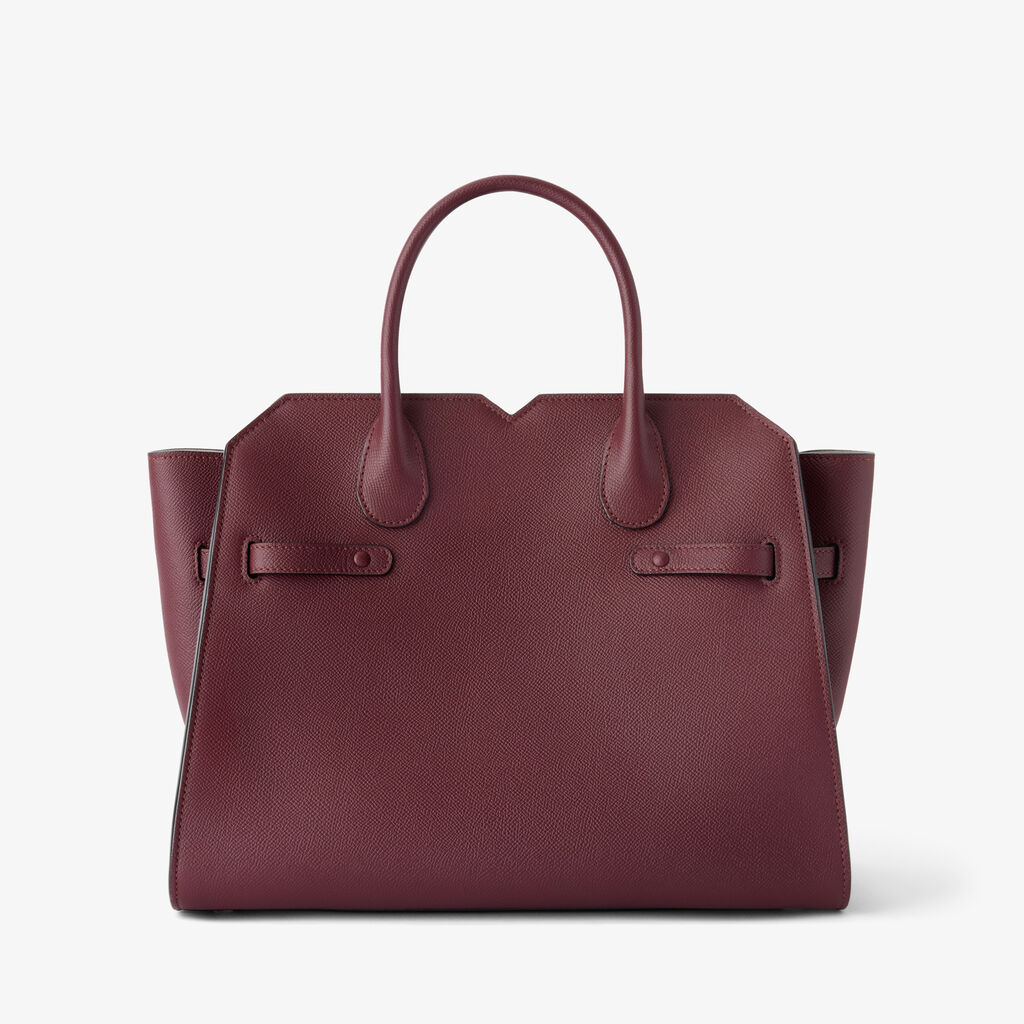 Milano Two Handles Medium Bag - Claret Red - Millepunte Soft calf leather - Valextra - 7