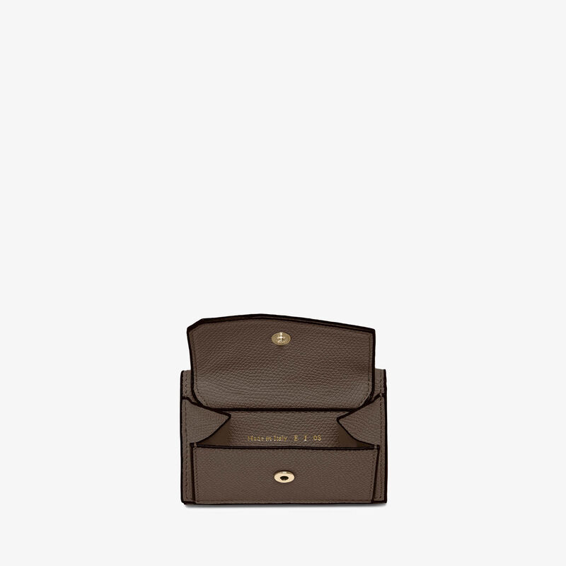 Small Wallet With Coin Holder - Brown Clay - Millepunte calf leather - Valextra - 4