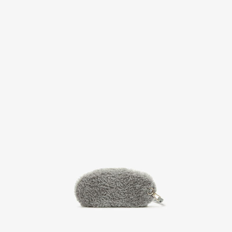 Shearling Glasses Case with Lanyard - Cement Grey - Pelle di Vitello Millepunte and Shearling - Valextra - 4